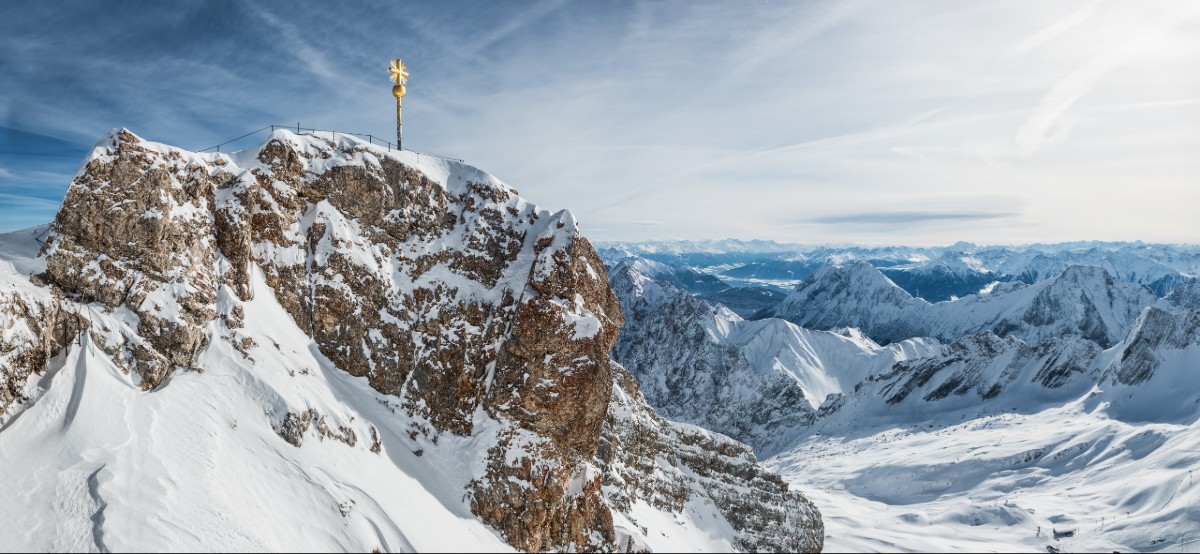 Vrchol nejvyšší německé hory Zugspitze